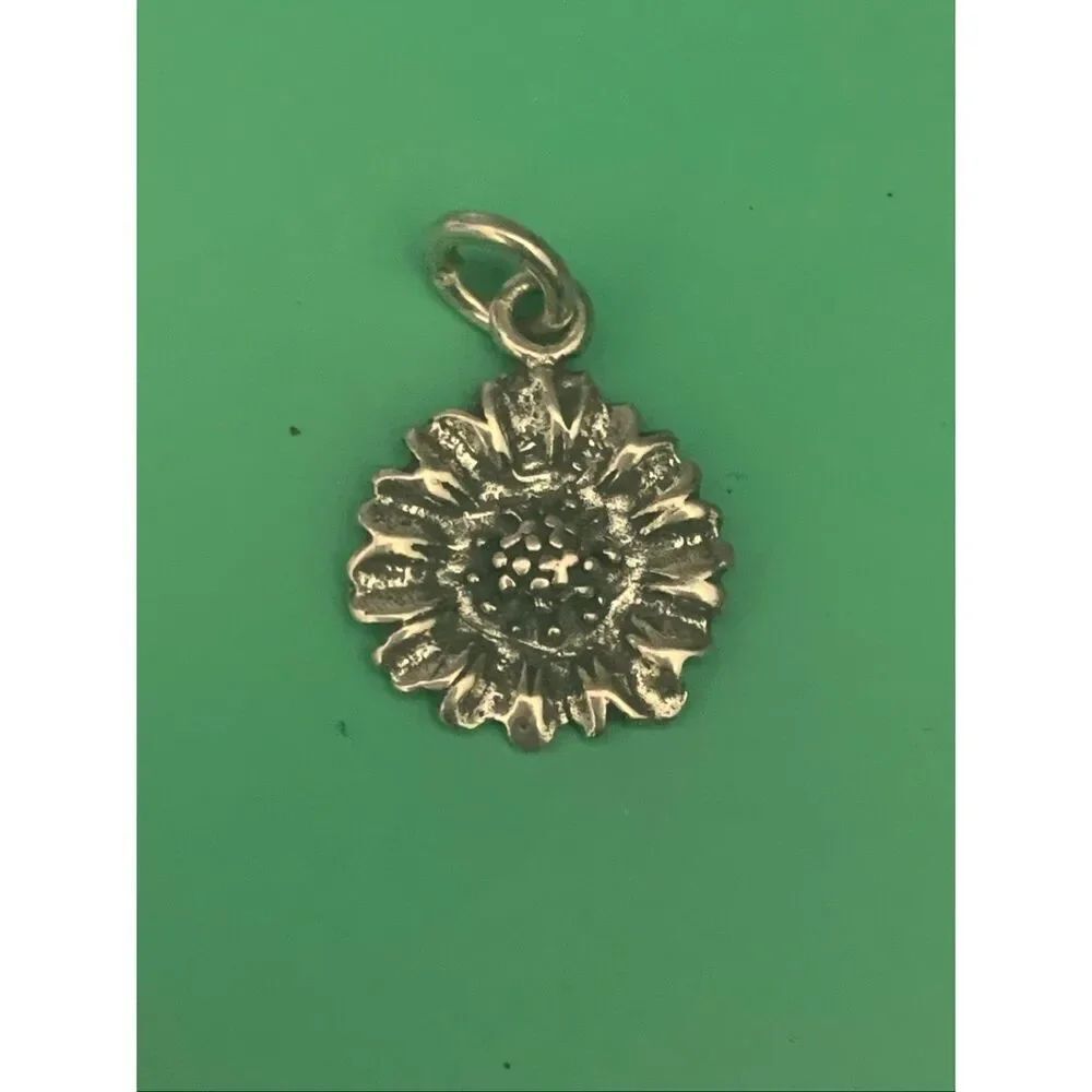 Sunflower Sterling Silver Jewelry Charm #garden